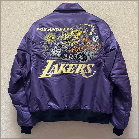 Brain Dead X NBA Los Angeles Lakers Fligth Purple Jacket Men’s Size M - Picture 2 of 12